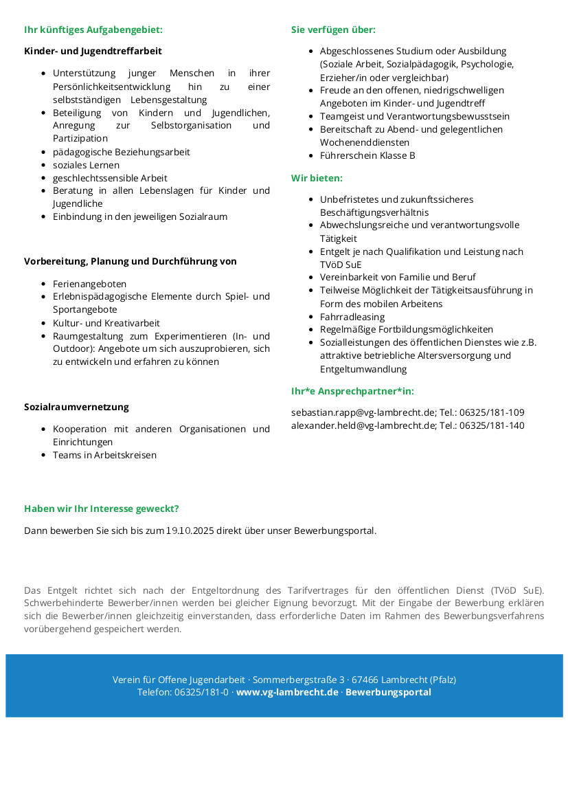 Entwurf Stellenausschreibung Jugendpfleger Seite 2